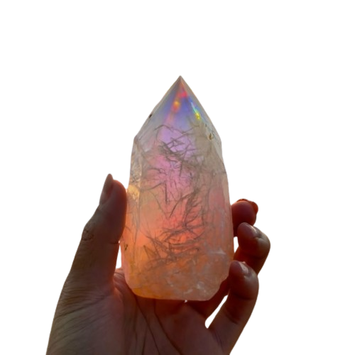 Sunset Aura Quartz - crystinfo.com